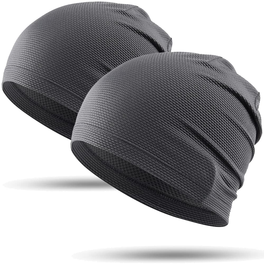 WTACTFUL 1Pack / 2 Pack Cooling Skull Caps for Men & Women - Breathable 3D Mesh Running Caps for Cycling, Gym & Summer