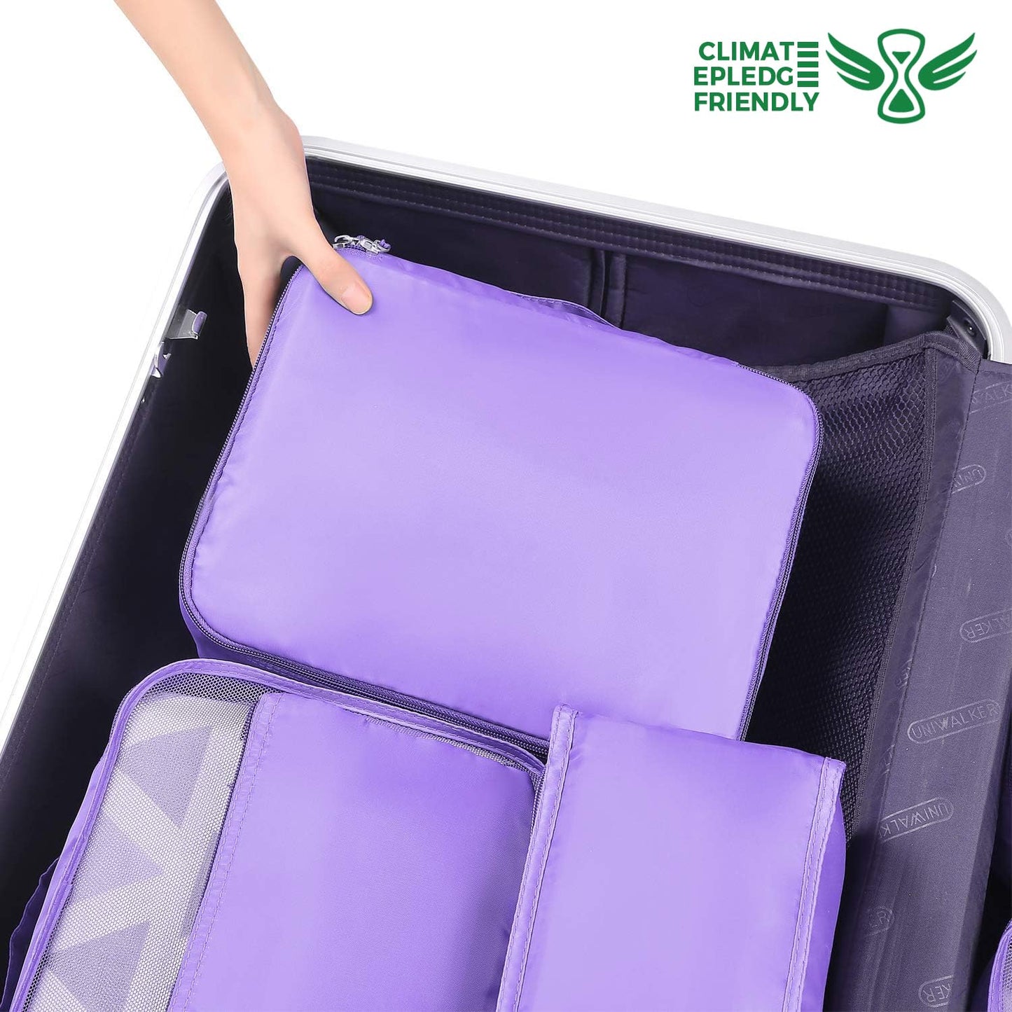 BAGAIL 8 Set Packing Cubes Luggage Packing Organizers for Travel Accessories-Jet Black