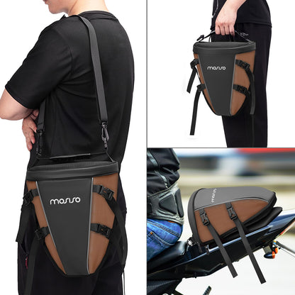 MOSISO Motorcycle Tail Bag Multifunctional Waterproof Polyester Storage Saddle Bag, 10L Outdoor Sports Motorbike Rear Seat Light Tank Handbag Tool Carry Pouch with Shoulder Strap, Black