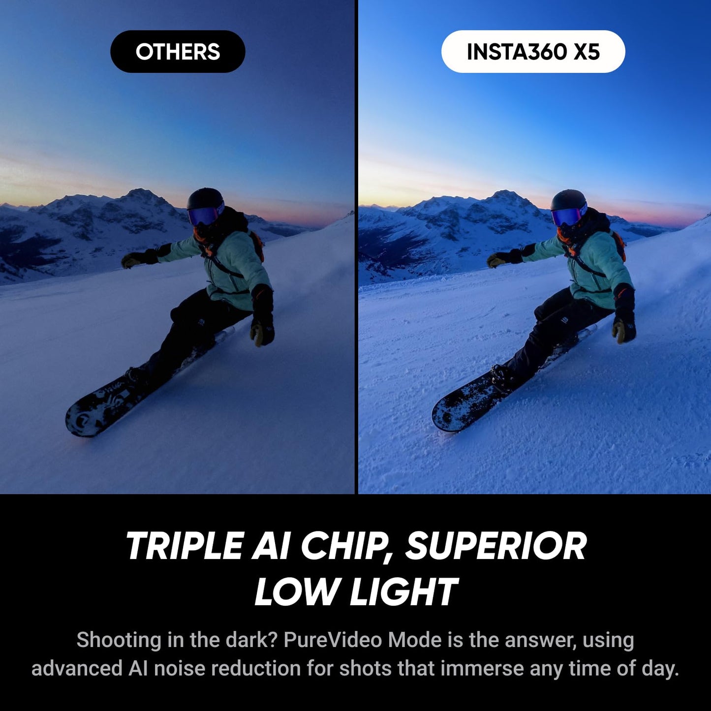 Insta360 X5 - Waterproof 8K 360° Action Camera, Leading Low Light, Invisible Selfie Stick Effect, Rugged and Replaceable Lens, 3-Hour Battery, Built-in Wind Guard, Stabilization, Triple AI Chip Design