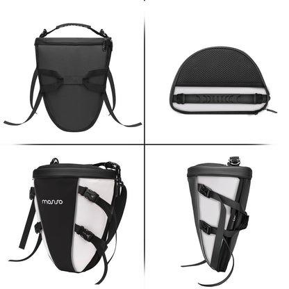 MOSISO Motorcycle Tail Bag Multifunctional Waterproof Polyester Storage Saddle Bag, 10L Outdoor Sports Motorbike Rear Seat Light Tank Handbag Tool Carry Pouch with Shoulder Strap, Black