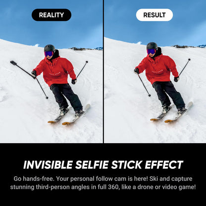 Insta360 X5 - Waterproof 8K 360° Action Camera, Leading Low Light, Invisible Selfie Stick Effect, Rugged and Replaceable Lens, 3-Hour Battery, Built-in Wind Guard, Stabilization, Triple AI Chip Design