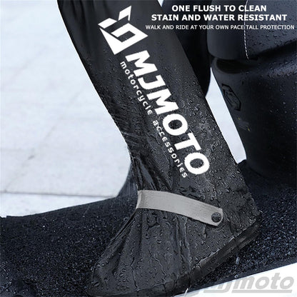 Waterproof Motorcycle Boot Covers, Heavy Duty Rain Overshoes with Non-Slip Rubber Sole (Large)