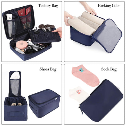 BAGAIL 8 Set Packing Cubes Luggage Packing Organizers for Travel Accessories-Jet Black