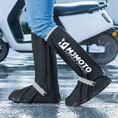 Waterproof Motorcycle Boot Covers, Heavy Duty Rain Overshoes with Non-Slip Rubber Sole (Large)