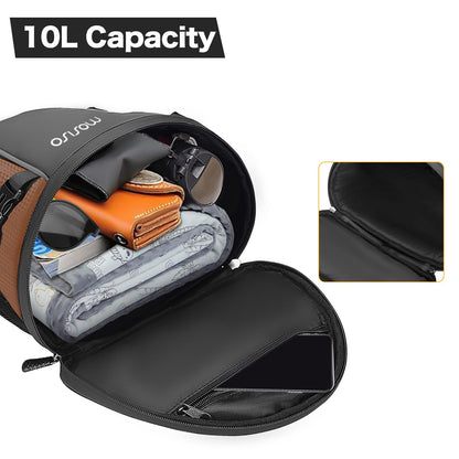 MOSISO Motorcycle Tail Bag Multifunctional Waterproof Polyester Storage Saddle Bag, 10L Outdoor Sports Motorbike Rear Seat Light Tank Handbag Tool Carry Pouch with Shoulder Strap, Black