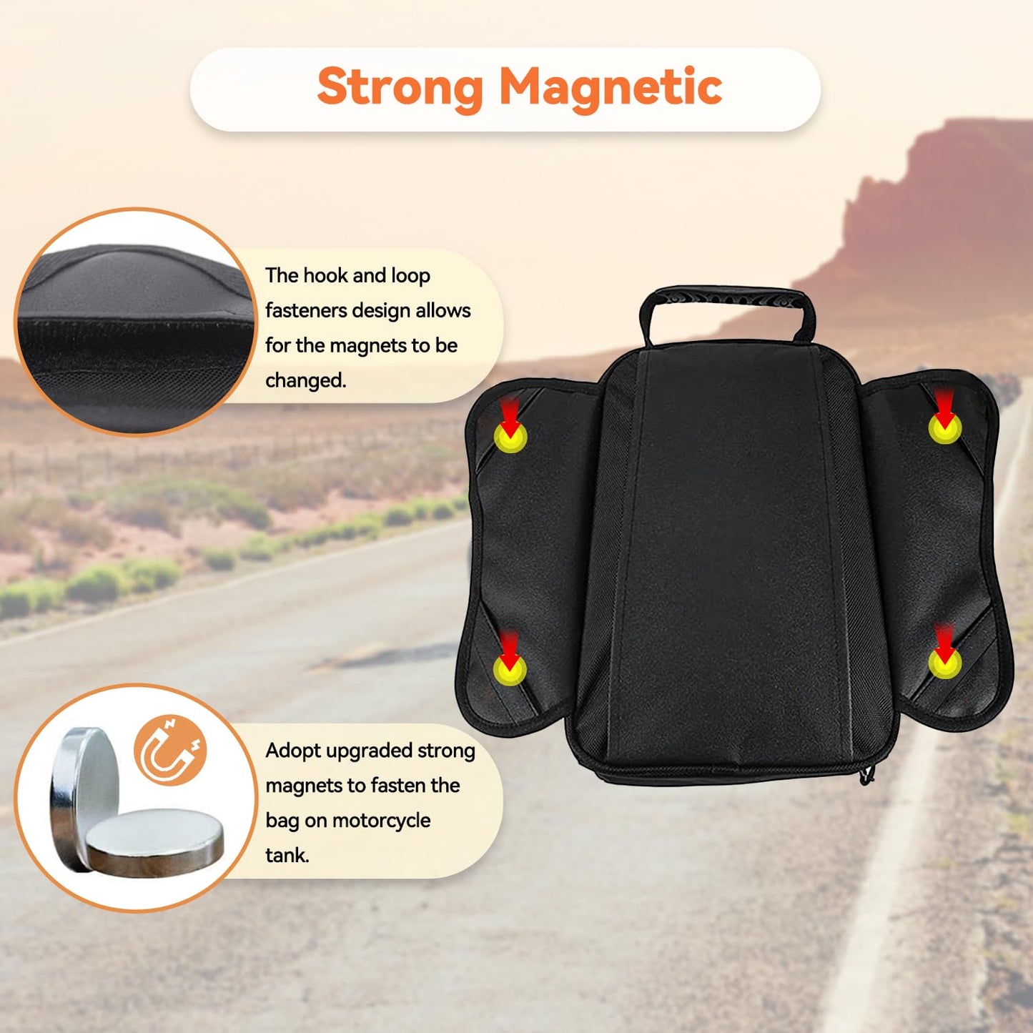 Dracarys Motorcycle Tank Bag - Oxford Saddle Black Motorbike Bag - Strong Magnetic Bag for Honda Yamaha Suzuki Kawasaki Harley