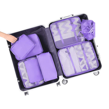 BAGAIL 8 Set Packing Cubes Luggage Packing Organizers for Travel Accessories-Jet Black