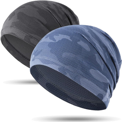 WTACTFUL 1Pack / 2 Pack Cooling Skull Caps for Men & Women - Breathable 3D Mesh Running Caps for Cycling, Gym & Summer