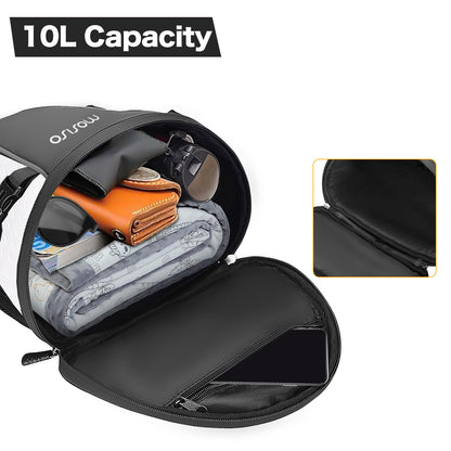 MOSISO Motorcycle Tail Bag Multifunctional Waterproof Polyester Storage Saddle Bag, 10L Outdoor Sports Motorbike Rear Seat Light Tank Handbag Tool Carry Pouch with Shoulder Strap, Black