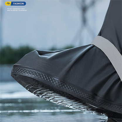 Waterproof Motorcycle Boot Covers, Heavy Duty Rain Overshoes with Non-Slip Rubber Sole (Large)