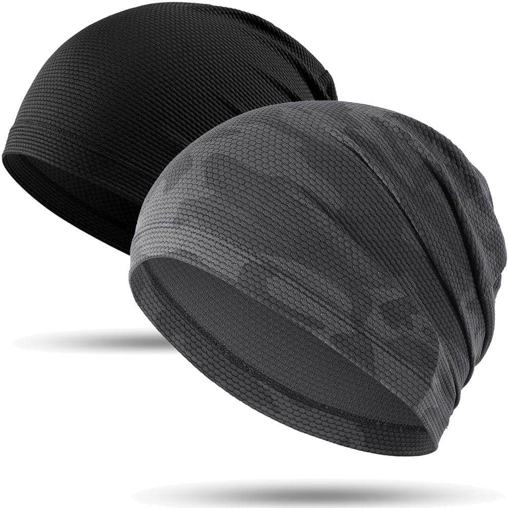 WTACTFUL 1Pack / 2 Pack Cooling Skull Caps for Men & Women - Breathable 3D Mesh Running Caps for Cycling, Gym & Summer