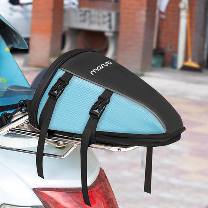 MOSISO Motorcycle Tail Bag Multifunctional Waterproof Polyester Storage Saddle Bag, 10L Outdoor Sports Motorbike Rear Seat Light Tank Handbag Tool Carry Pouch with Shoulder Strap, Black