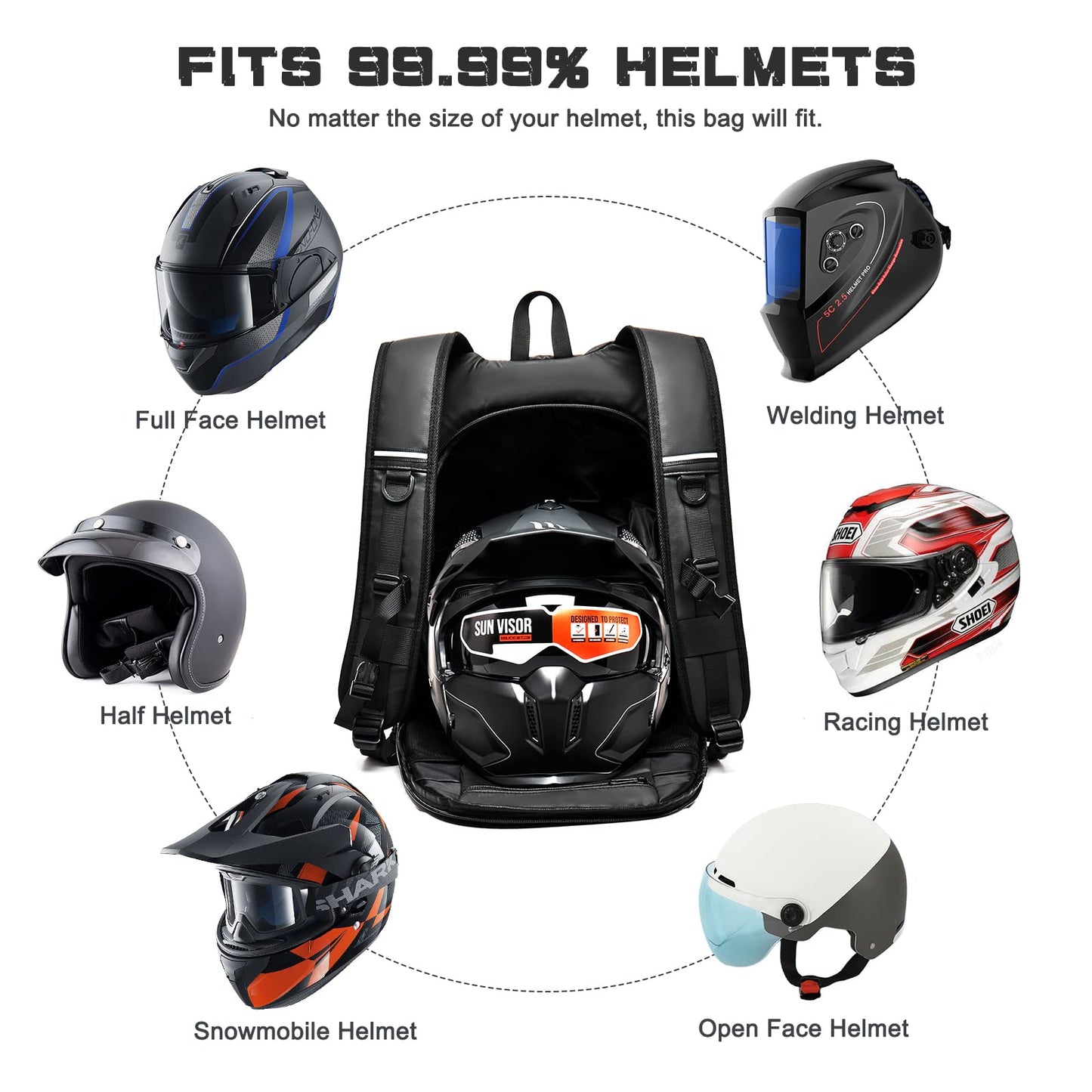 Motorcycle Backpack, Motorcycle Backpacks for Men and women, Waterproof Motorcycle Backpack, Helmet Bag Bookbag for riding, Outing