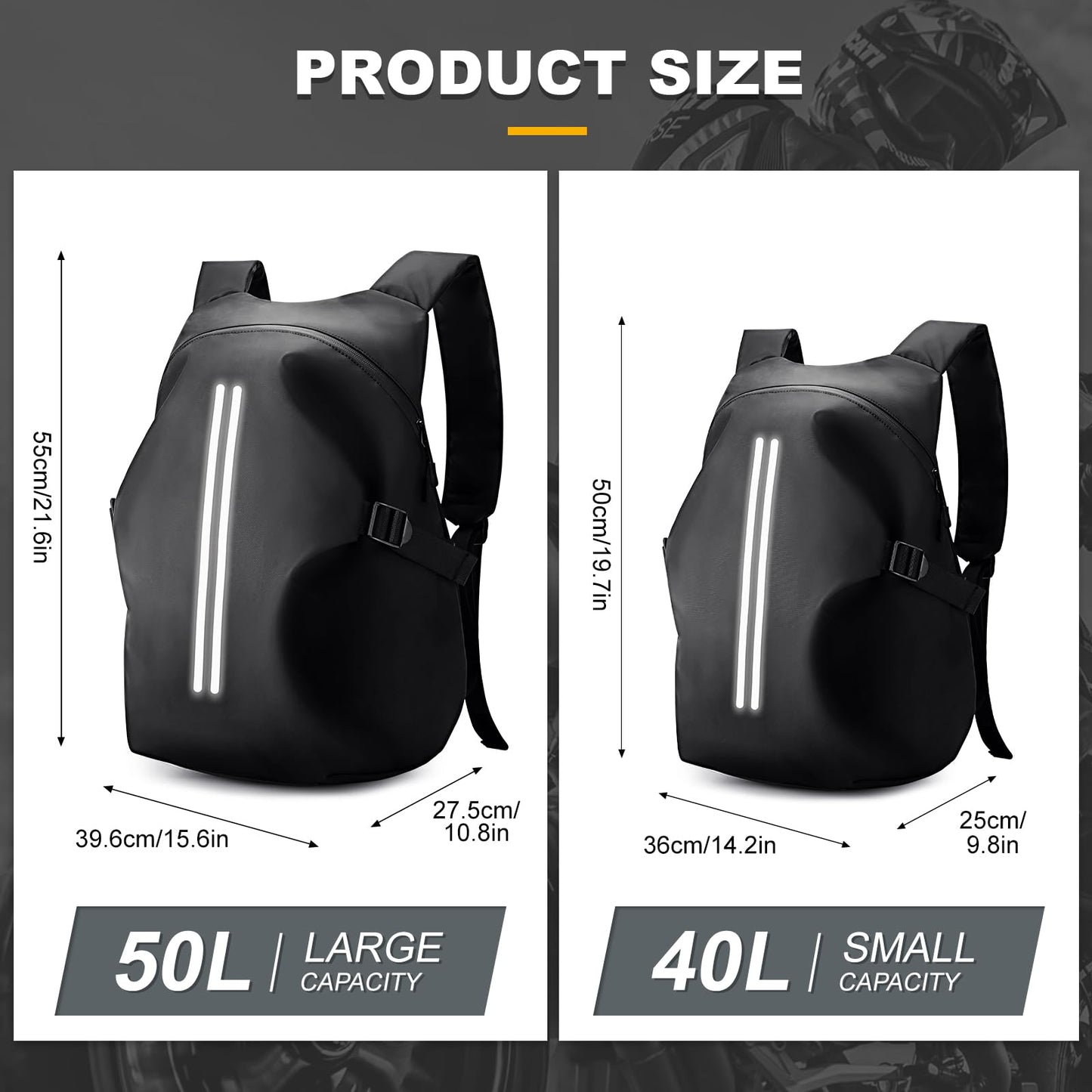 Motorcycle Backpack, Motorcycle Backpacks for Men and women, Waterproof Motorcycle Backpack, Helmet Bag Bookbag for riding, Outing