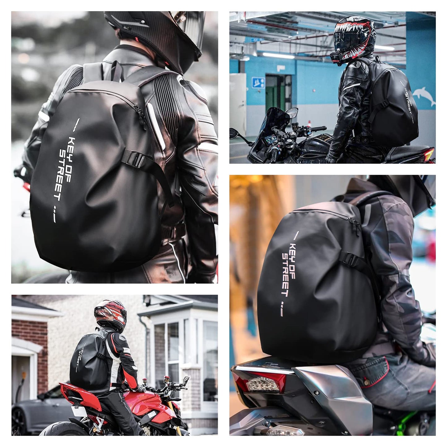Motorcycle Backpack, Motorcycle Backpacks for Men and women, Waterproof Motorcycle Backpack, Helmet Bag Bookbag for riding, Outing