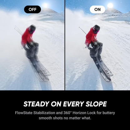 Insta360 X5 - Waterproof 8K 360° Action Camera, Leading Low Light, Invisible Selfie Stick Effect, Rugged and Replaceable Lens, 3-Hour Battery, Built-in Wind Guard, Stabilization, Triple AI Chip Design
