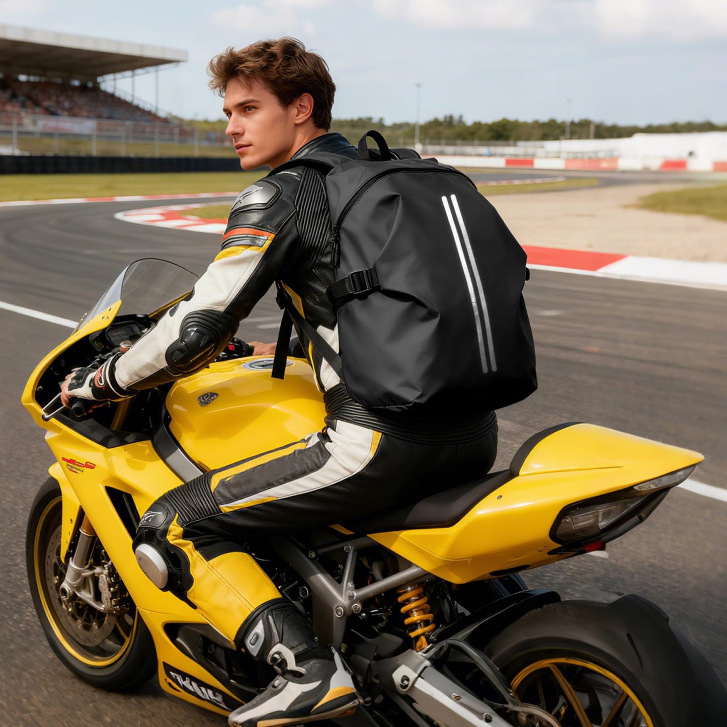 Motorcycle Backpack, Motorcycle Backpacks for Men and women, Waterproof Motorcycle Backpack, Helmet Bag Bookbag for riding, Outing