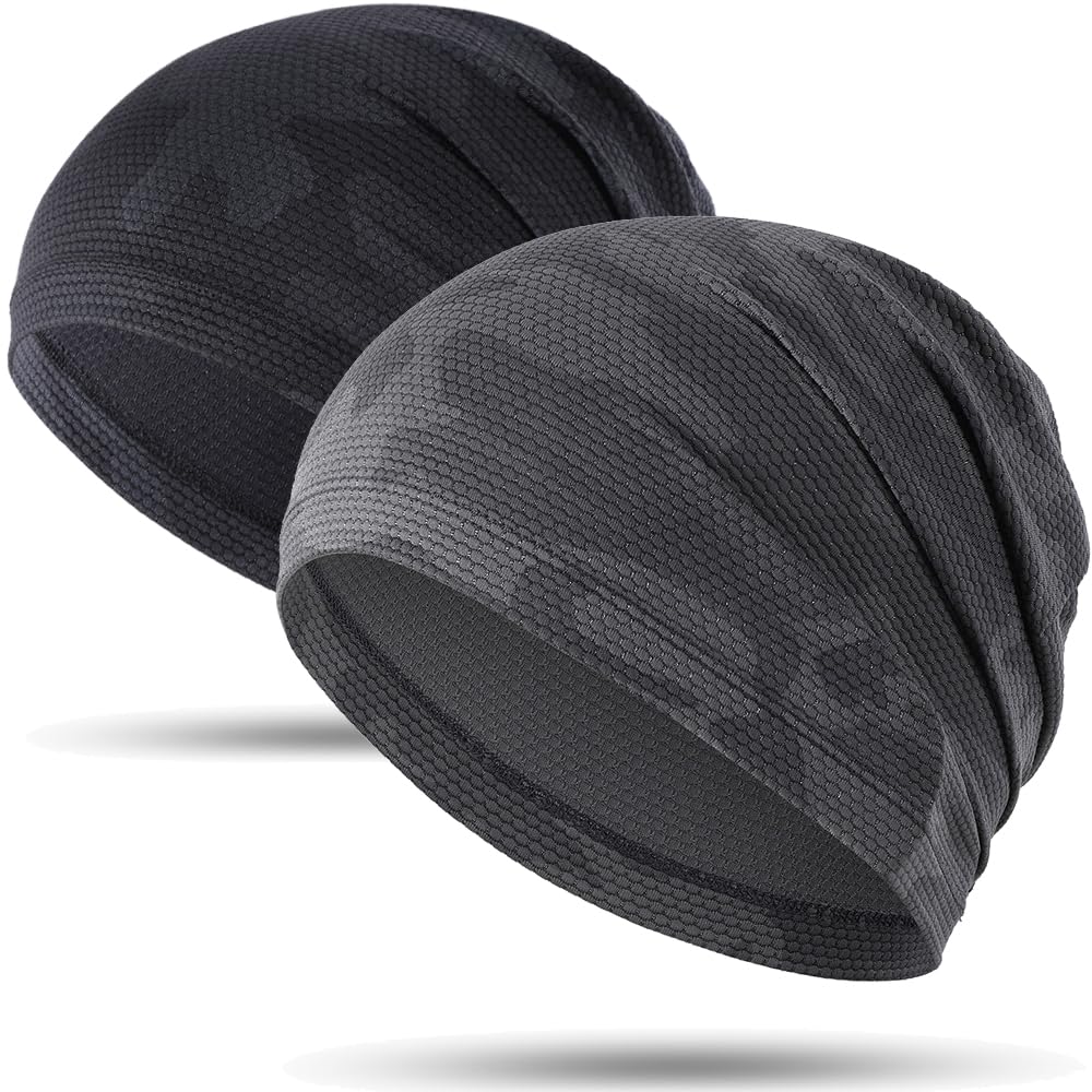WTACTFUL 1Pack / 2 Pack Cooling Skull Caps for Men & Women - Breathable 3D Mesh Running Caps for Cycling, Gym & Summer