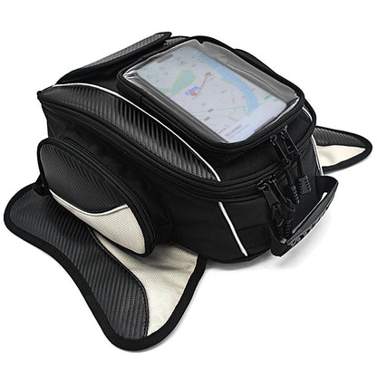 Dracarys Motorcycle Tank Bag - Oxford Saddle Black Motorbike Bag - Strong Magnetic Bag for Honda Yamaha Suzuki Kawasaki Harley