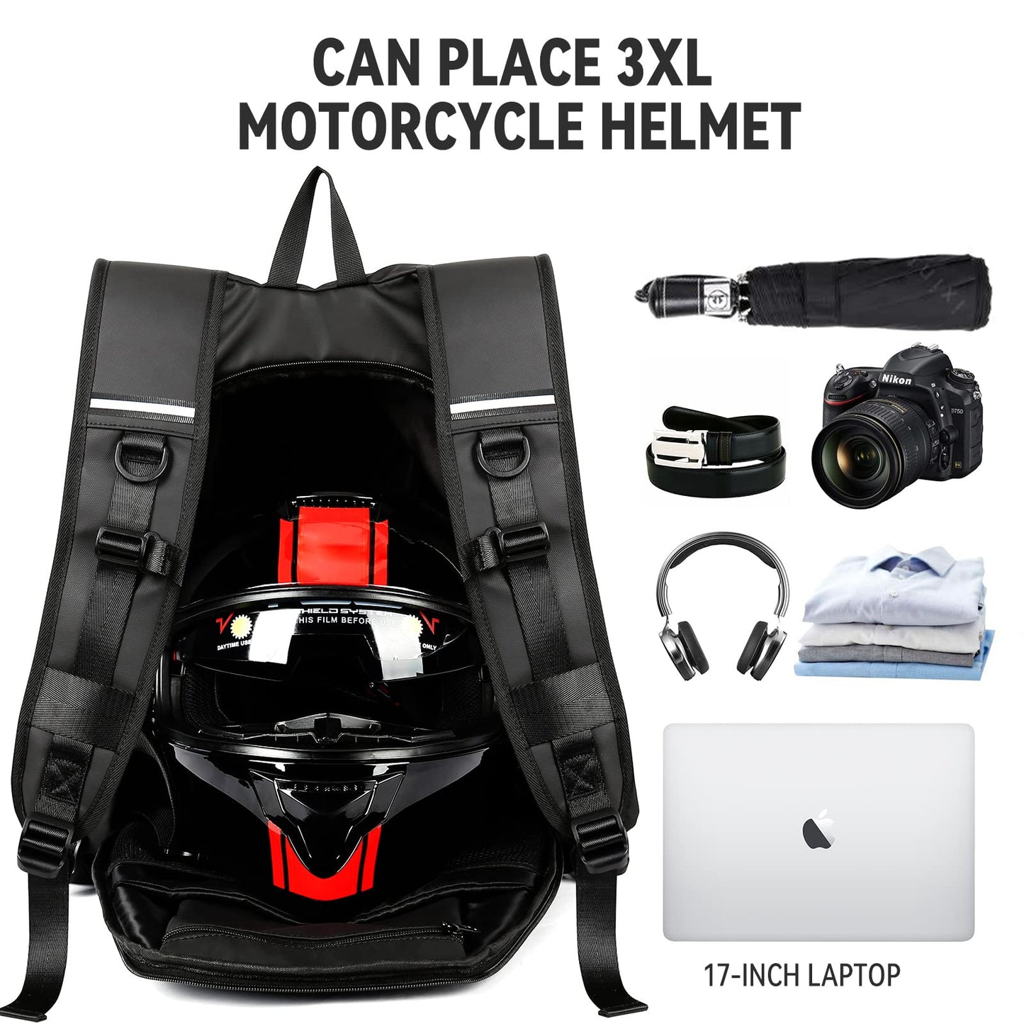 Motorcycle Backpack, Motorcycle Backpacks for Men and women, Waterproof Motorcycle Backpack, Helmet Bag Bookbag for riding, Outing