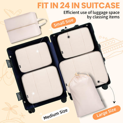 BAGAIL 8 Set Packing Cubes Luggage Packing Organizers for Travel Accessories-Jet Black