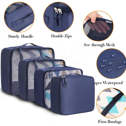 BAGAIL 8 Set Packing Cubes Luggage Packing Organizers for Travel Accessories-Jet Black