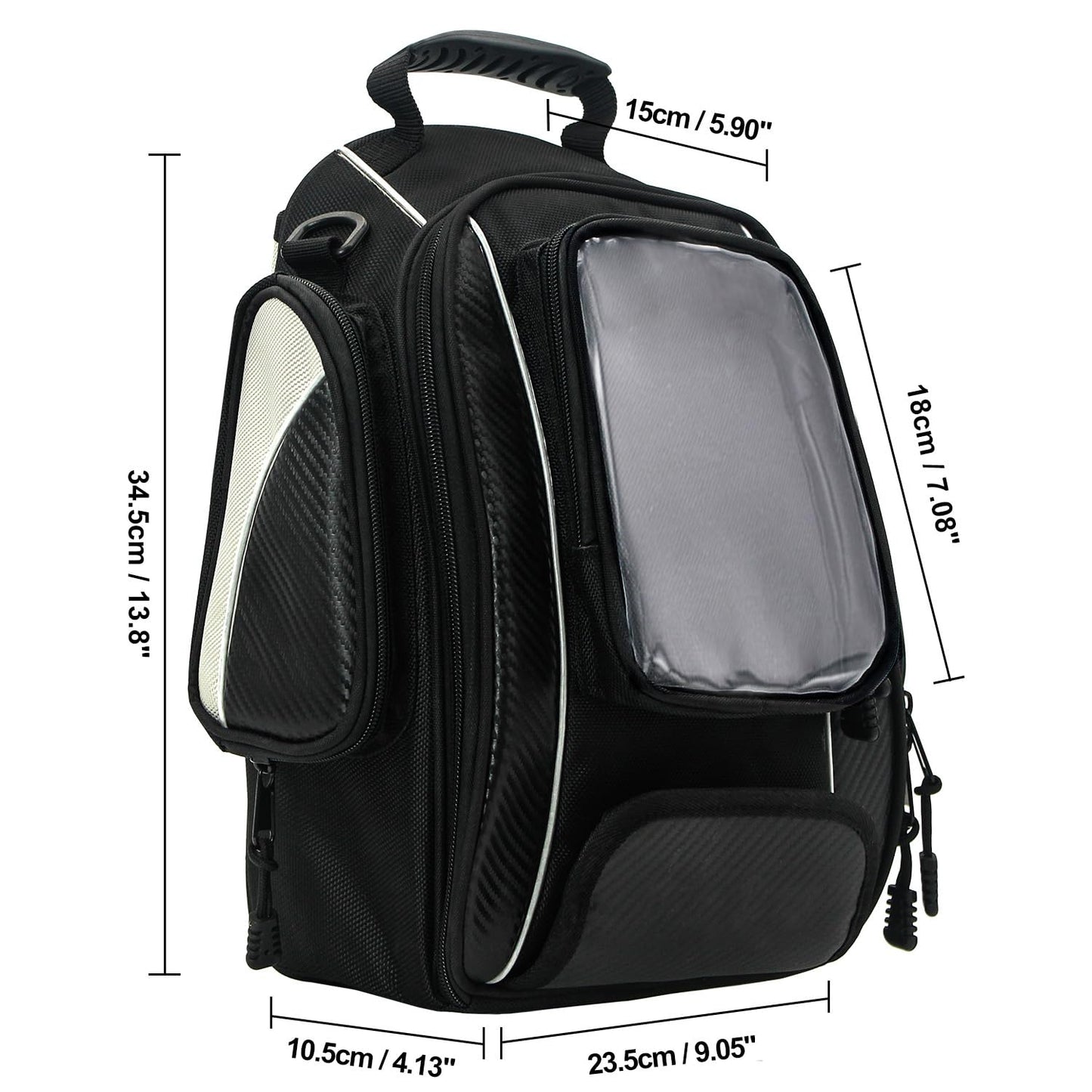 Dracarys Motorcycle Tank Bag - Oxford Saddle Black Motorbike Bag - Strong Magnetic Bag for Honda Yamaha Suzuki Kawasaki Harley