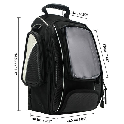 Dracarys Motorcycle Tank Bag - Oxford Saddle Black Motorbike Bag - Strong Magnetic Bag for Honda Yamaha Suzuki Kawasaki Harley