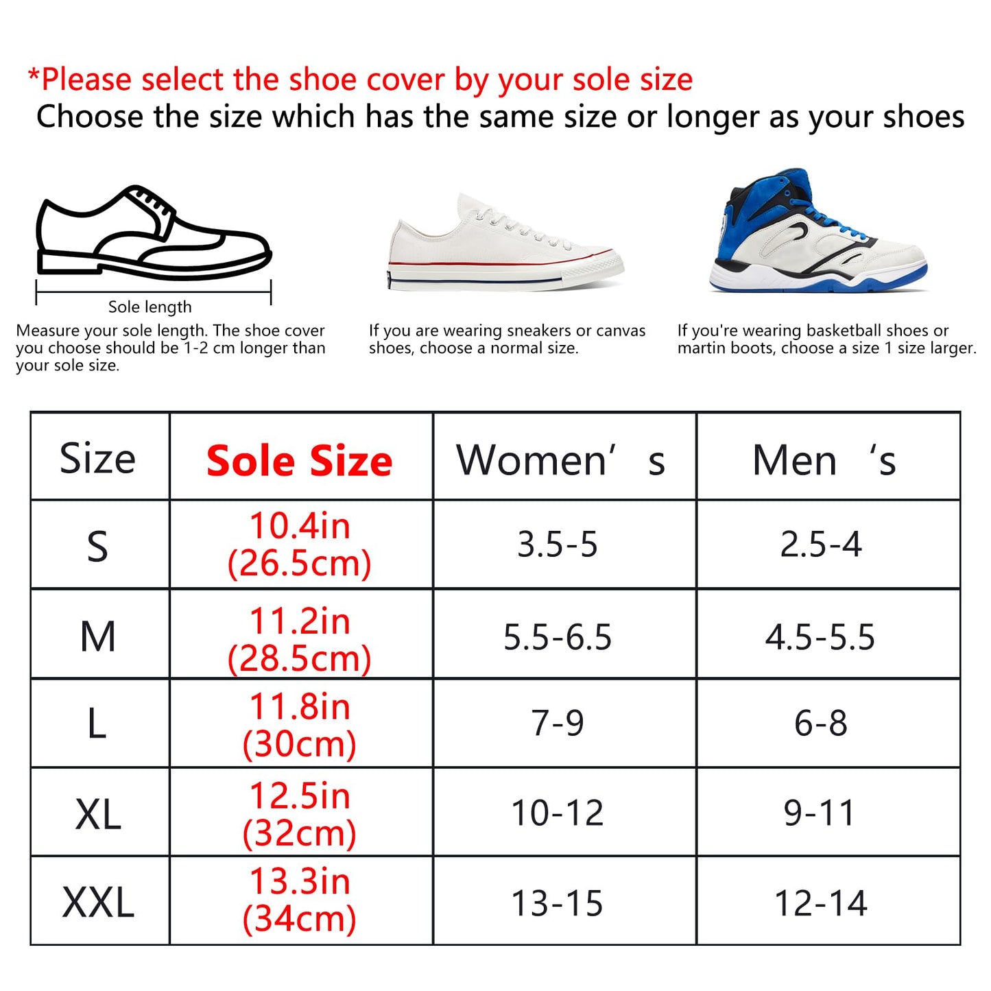 Waterproof Motorcycle Boot Covers, Heavy Duty Rain Overshoes with Non-Slip Rubber Sole (Large)