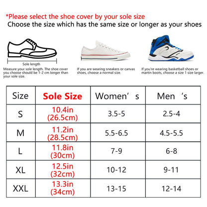 Waterproof Motorcycle Boot Covers, Heavy Duty Rain Overshoes with Non-Slip Rubber Sole (Large)