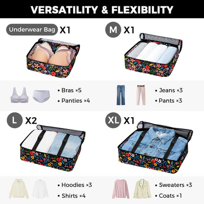 BAGAIL 8 Set Packing Cubes Luggage Packing Organizers for Travel Accessories-Jet Black
