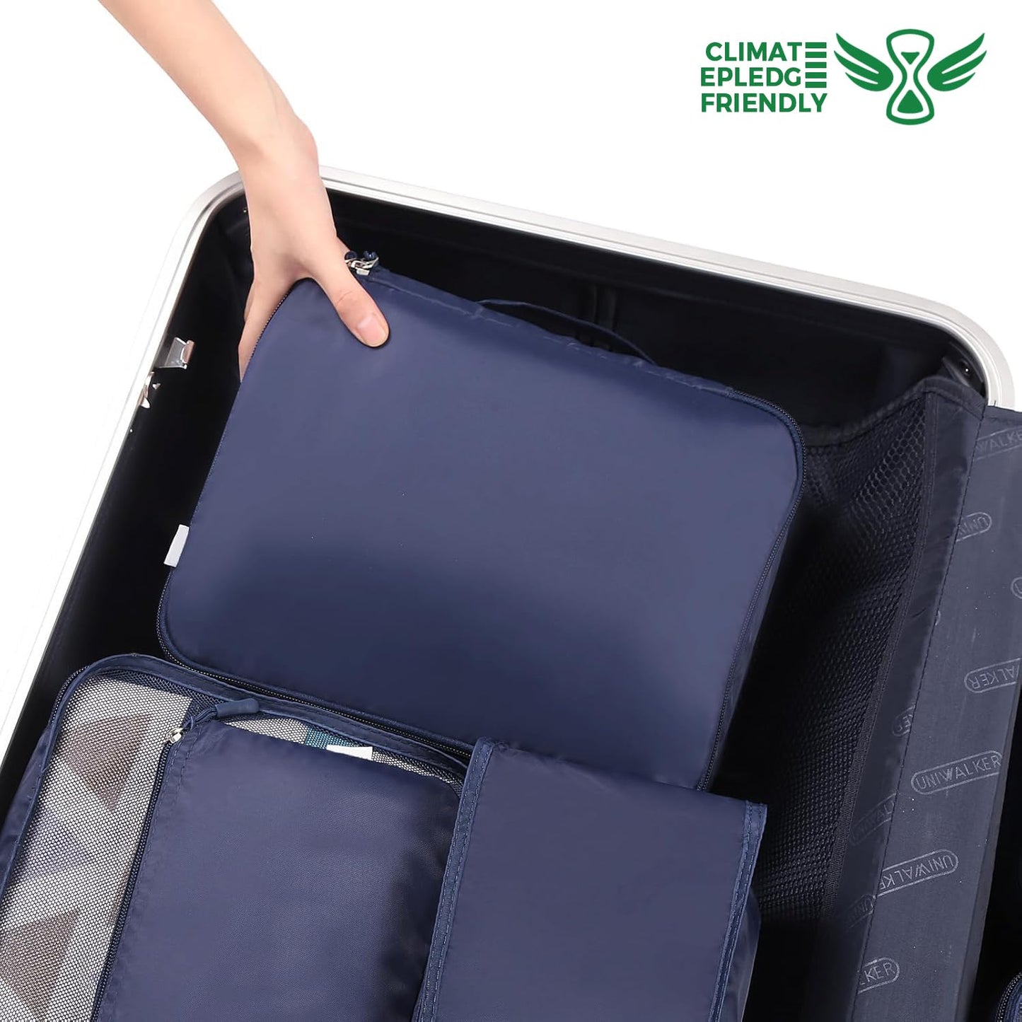 BAGAIL 8 Set Packing Cubes Luggage Packing Organizers for Travel Accessories-Jet Black