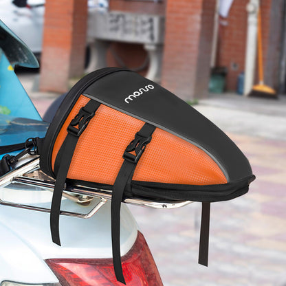MOSISO Motorcycle Tail Bag Multifunctional Waterproof Polyester Storage Saddle Bag, 10L Outdoor Sports Motorbike Rear Seat Light Tank Handbag Tool Carry Pouch with Shoulder Strap, Black
