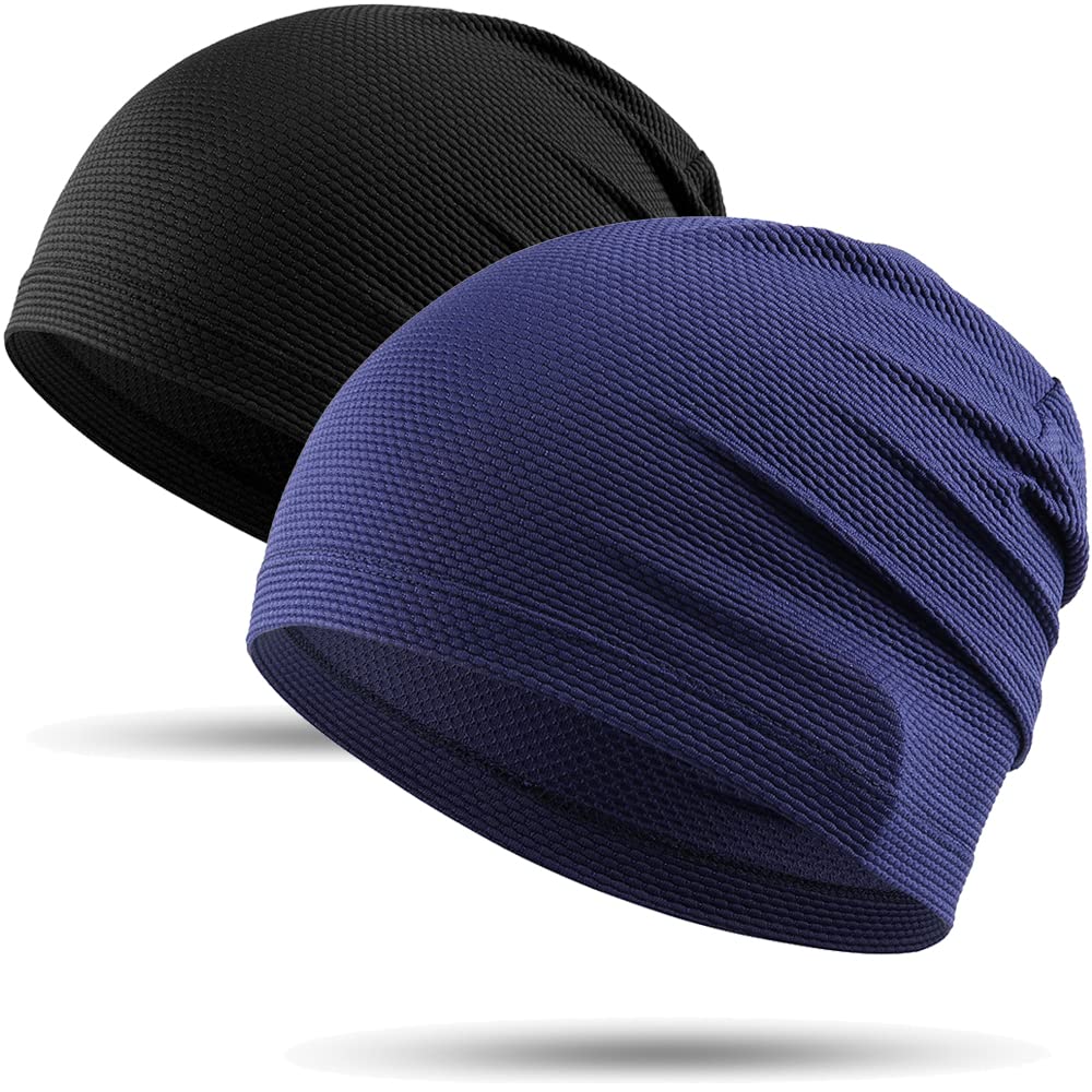 WTACTFUL 1Pack / 2 Pack Cooling Skull Caps for Men & Women - Breathable 3D Mesh Running Caps for Cycling, Gym & Summer