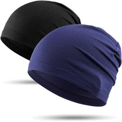 WTACTFUL 1Pack / 2 Pack Cooling Skull Caps for Men & Women - Breathable 3D Mesh Running Caps for Cycling, Gym & Summer