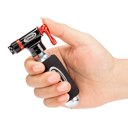CO2 Inflator Kit with 16g/ 25g CO2 Cartridges - Presta & Schrader Valve Compatible - CO2 Bike Pump for Road and Mountain Bikes