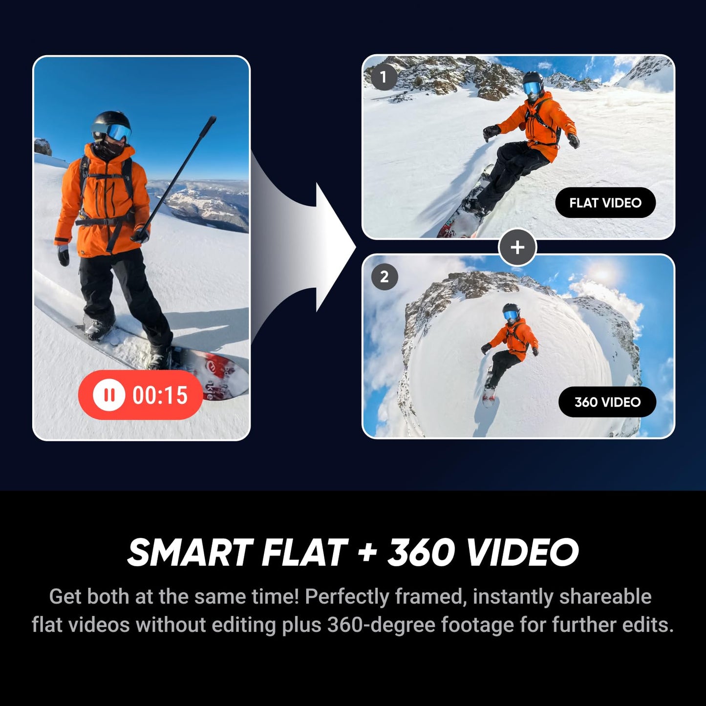 Insta360 X5 - Waterproof 8K 360° Action Camera, Leading Low Light, Invisible Selfie Stick Effect, Rugged and Replaceable Lens, 3-Hour Battery, Built-in Wind Guard, Stabilization, Triple AI Chip Design