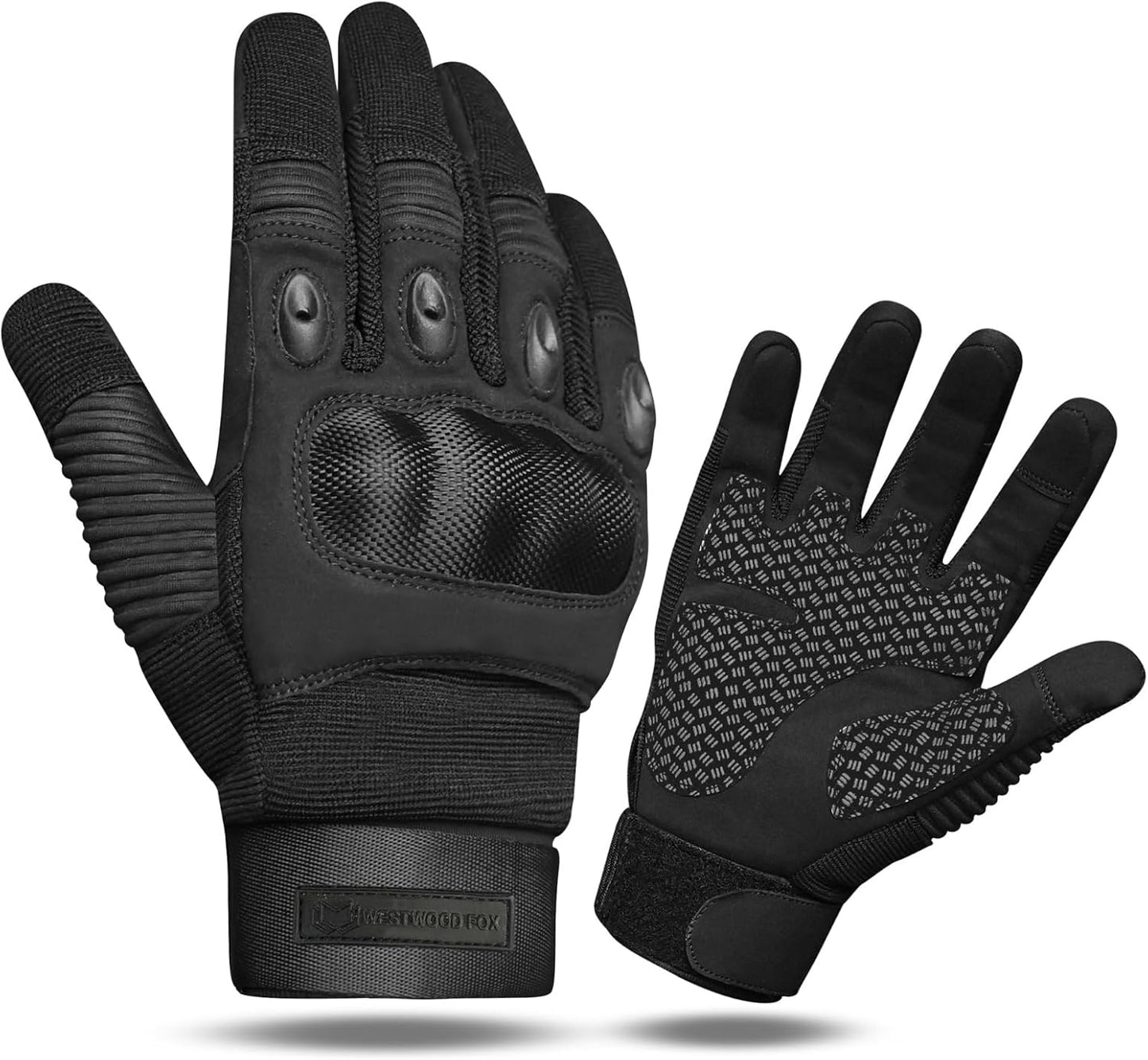WESTWOOD FOX WFX Motorcycle Gloves for Men and Women Hard Knuckle Full Finger Touchscreen Motorbike Gloves for Bike Riding