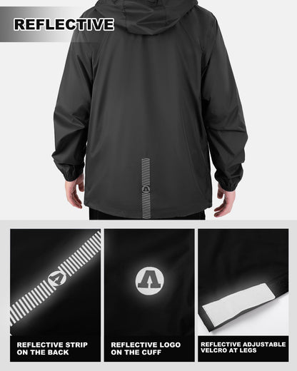 Outdoor Ventures Packable Rain Suit for Men Lightweight Waterproof Breathable Rain Gear for golf Rain Jacket Pants