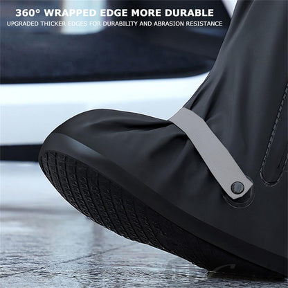 Waterproof Motorcycle Boot Covers, Heavy Duty Rain Overshoes with Non-Slip Rubber Sole (Large)