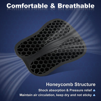 Foldable Motorcycle Gel Seat Cushion, Large 3D-Honeycomb Structure Shock Absorption & Breathable Motorcycle Gel Seat Pad for Long Rides (L)