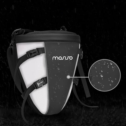 MOSISO Motorcycle Tail Bag Multifunctional Waterproof Polyester Storage Saddle Bag, 10L Outdoor Sports Motorbike Rear Seat Light Tank Handbag Tool Carry Pouch with Shoulder Strap, Black