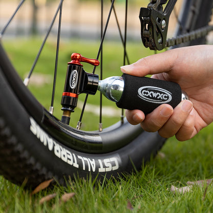 CO2 Inflator Kit with 16g/ 25g CO2 Cartridges - Presta & Schrader Valve Compatible - CO2 Bike Pump for Road and Mountain Bikes