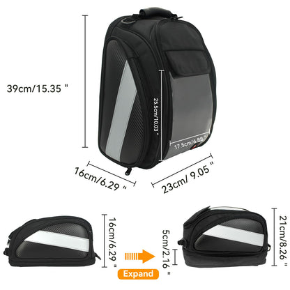 Dracarys Motorcycle Tank Bag - Oxford Saddle Black Motorbike Bag - Strong Magnetic Bag for Honda Yamaha Suzuki Kawasaki Harley