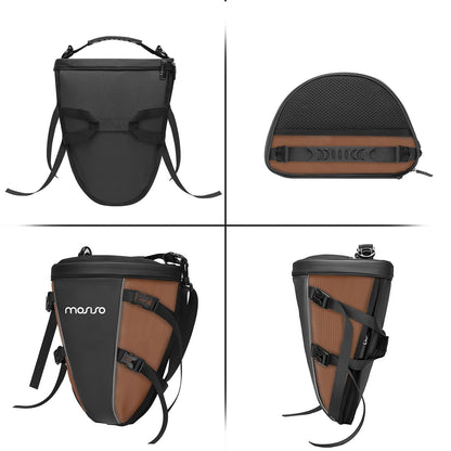 MOSISO Motorcycle Tail Bag Multifunctional Waterproof Polyester Storage Saddle Bag, 10L Outdoor Sports Motorbike Rear Seat Light Tank Handbag Tool Carry Pouch with Shoulder Strap, Black