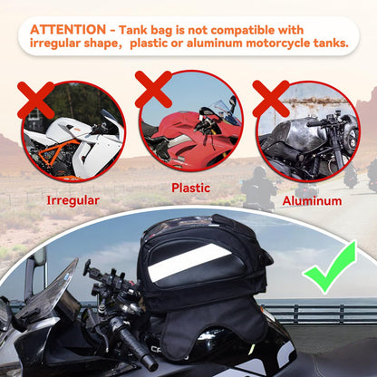 Dracarys Motorcycle Tank Bag - Oxford Saddle Black Motorbike Bag - Strong Magnetic Bag for Honda Yamaha Suzuki Kawasaki Harley