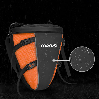MOSISO Motorcycle Tail Bag Multifunctional Waterproof Polyester Storage Saddle Bag, 10L Outdoor Sports Motorbike Rear Seat Light Tank Handbag Tool Carry Pouch with Shoulder Strap, Black