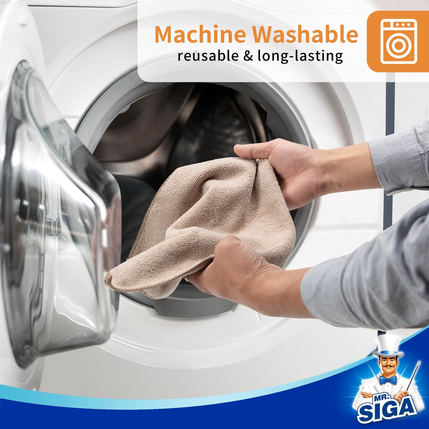 MR.SIGA Microfiber Cleaning Cloth,Pack of 12,Size:12.6" x 12.6"