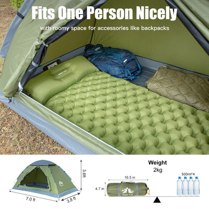 Night Cat Backpacking Tent for One 1 to 2 Persons Lightweight Waterproof Camping Hiking Tent for Adults Kids Scouts Easy Setup Single Layer 2.2x1.2m